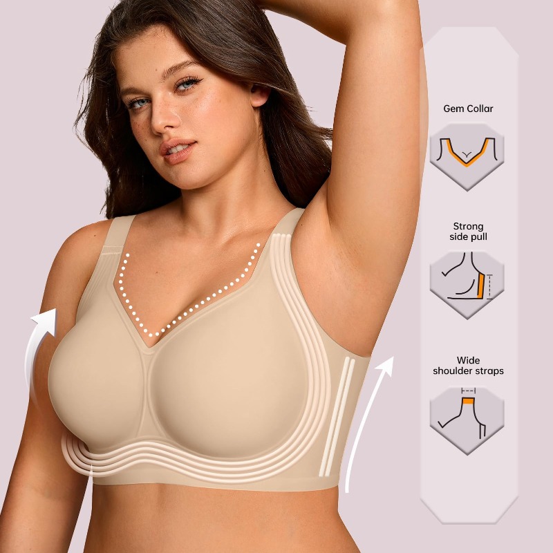 Plus Size Wireless Jelly Bra W - đánh giá và giá Plunge Bra Push Up